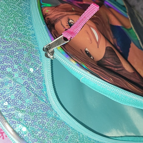 Little Mermaid Kids Ariel Sequin 17" Laptop Backpack RARE+Gift inside - Picture 14 of 17